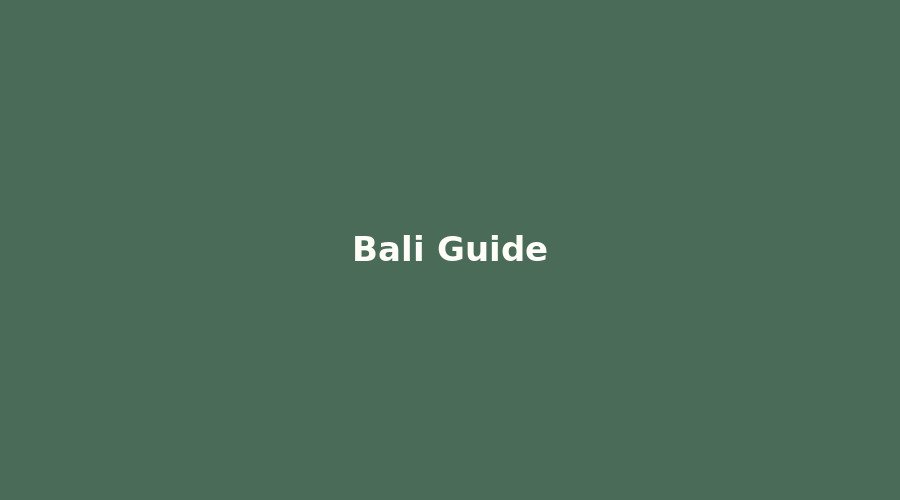 A First-Timer's Guide to Bali